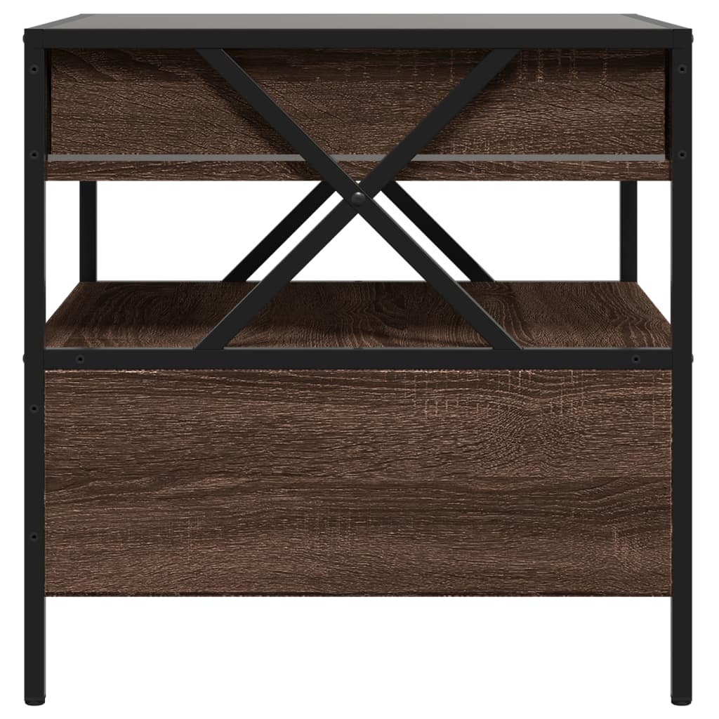 Table basse avec Infinity LED aspect chêne marron 50x50x51 cm