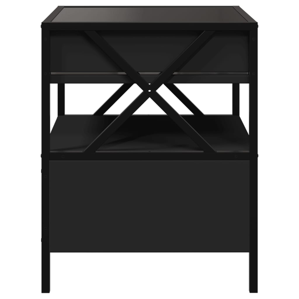 Coffee Table with Infinity LED Black 40x40x51 cm