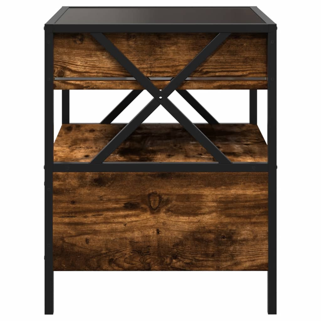 Table basse avec Infinity LED chêne fumé 40x40x51 cm