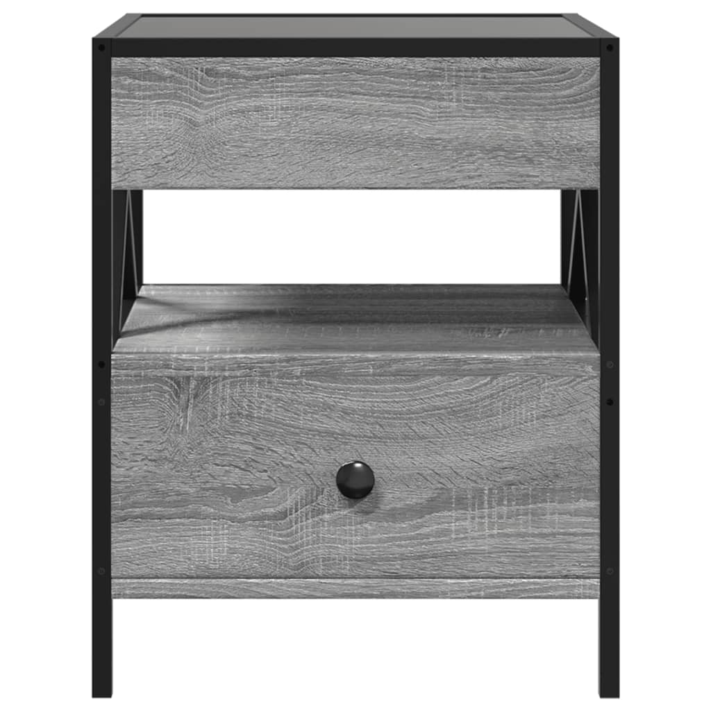 Coffee table with Infinity LED Gray Sonoma 40x40x51 cm