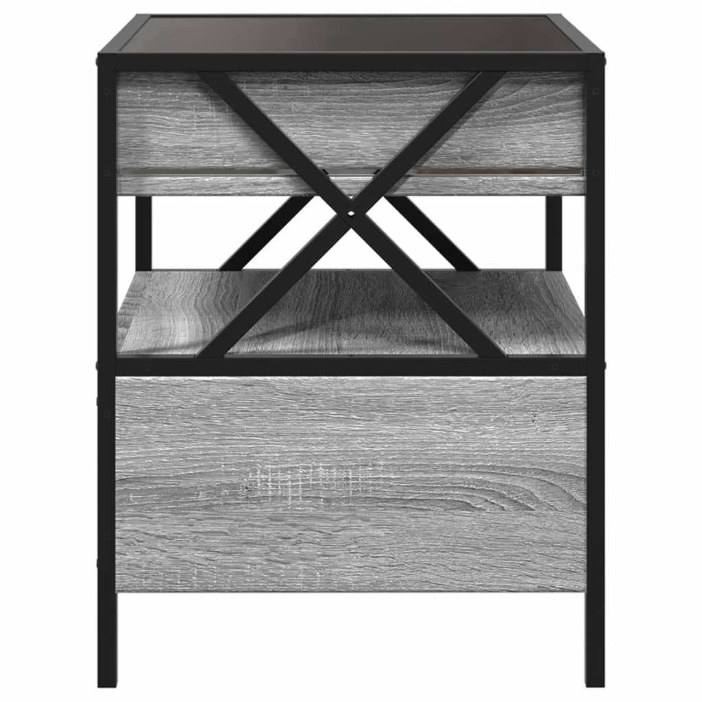 Coffee table with Infinity LED Gray Sonoma 40x40x51 cm