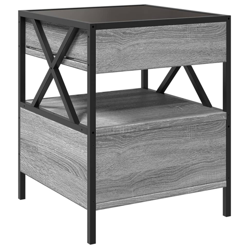 Coffee table with Infinity LED Gray Sonoma 40x40x51 cm