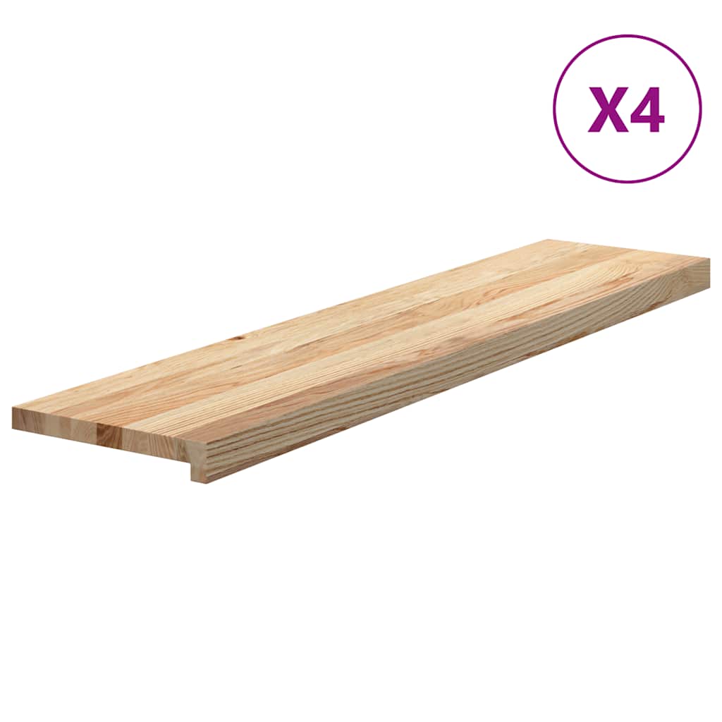 Stufenmatten 4 Stk. Unbehandelt 110x25x2 cm Massivholz Eiche