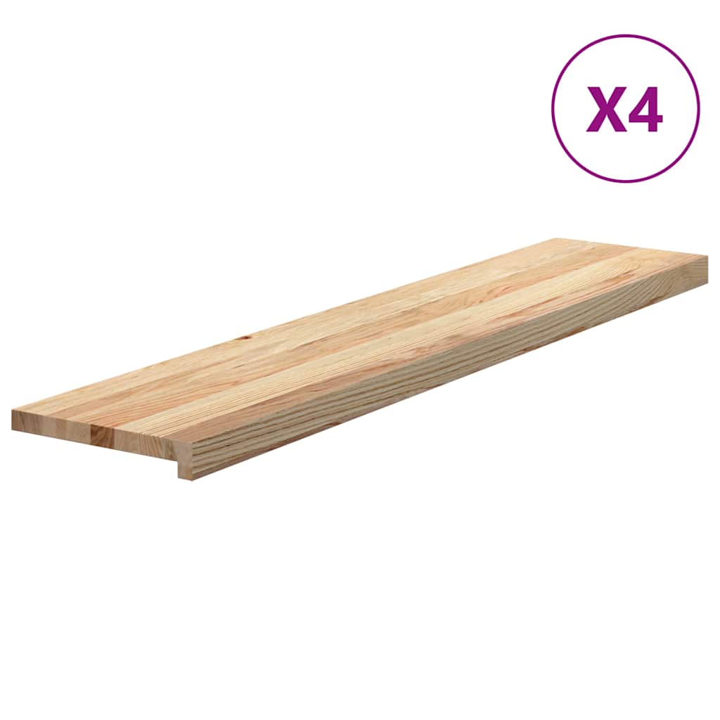 Stufenmatten 4 Stk. Unbehandelt 120x25x2 cm Massivholz Eiche
