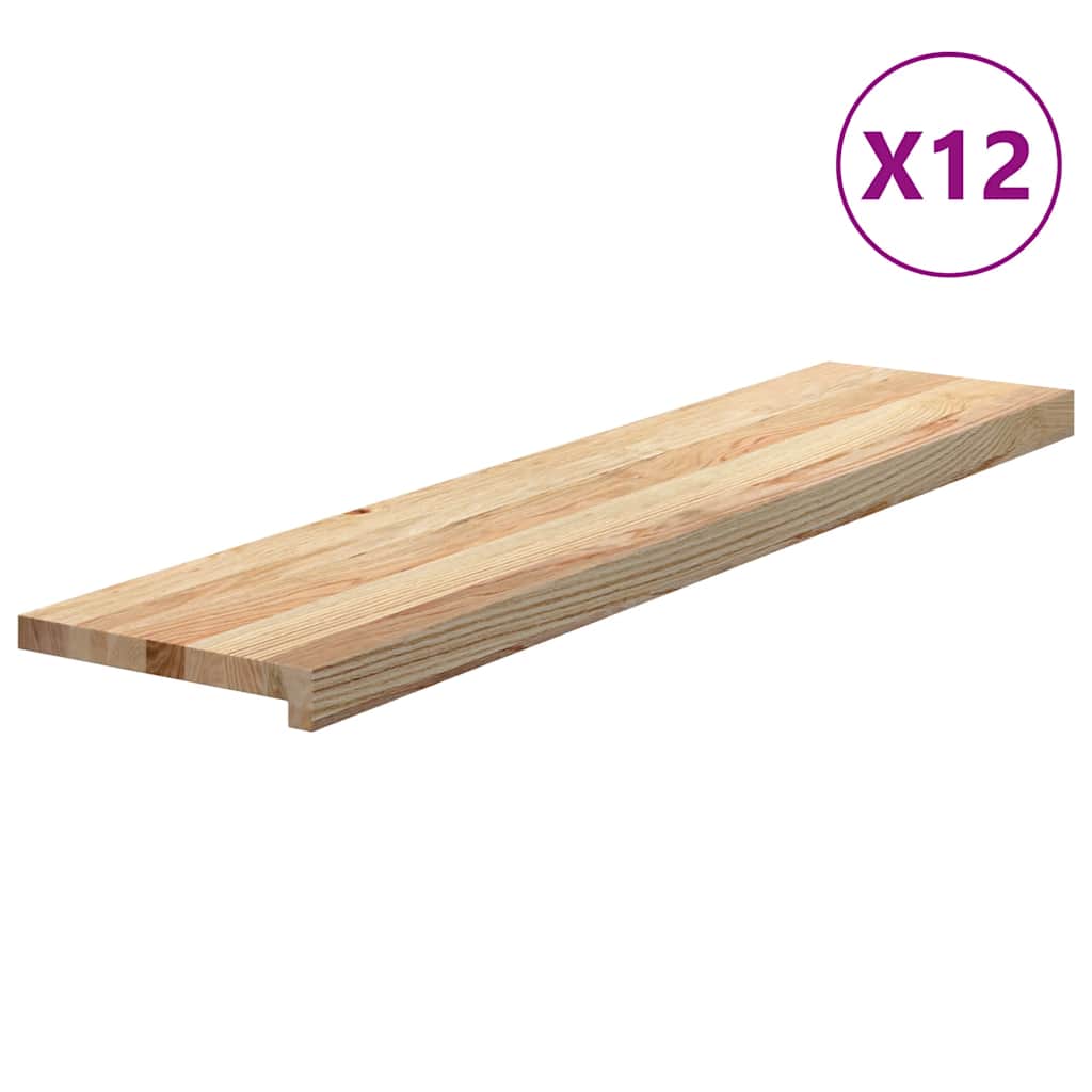 Stufenmatten 12 Stk. Unbehandelt 110x25x2 cm Massivholz Eiche