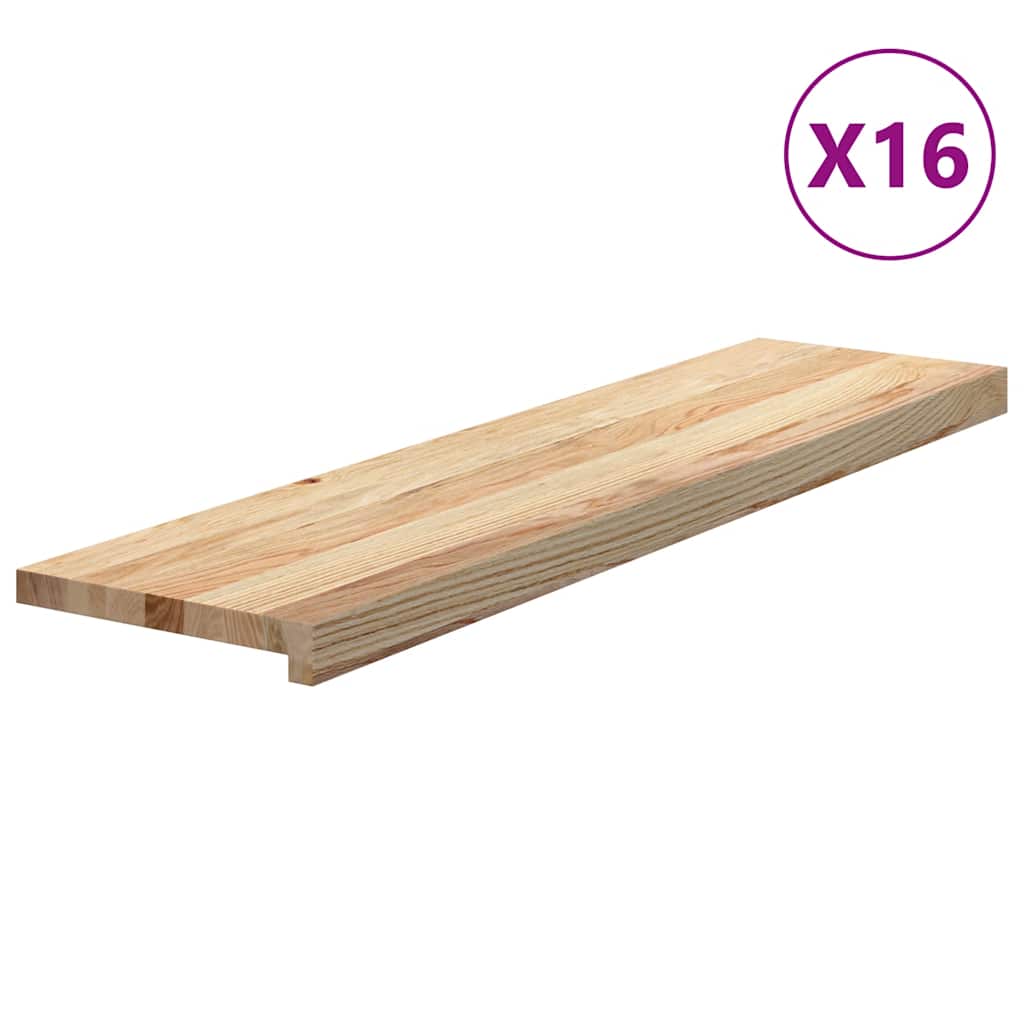 Stufenmatten 16 Stk. Unbehandelt 100x25x2 cm Massivholz Eiche