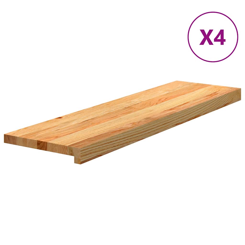 Stufenmatten 4 Stk. Hellbraun 90x25x2 cm Massivholz Eiche