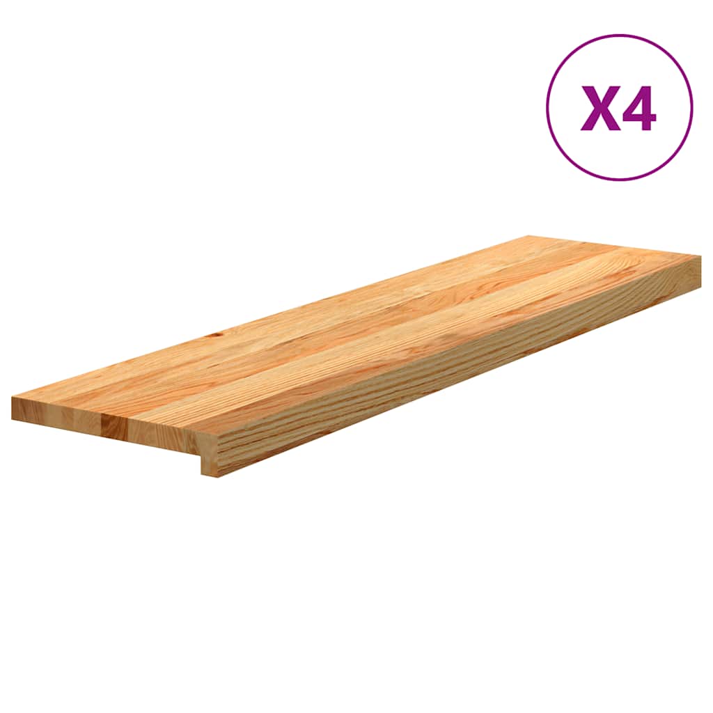 Stufenmatten 4 Stk. Hellbraun 100x25x2 cm Massivholz Eiche