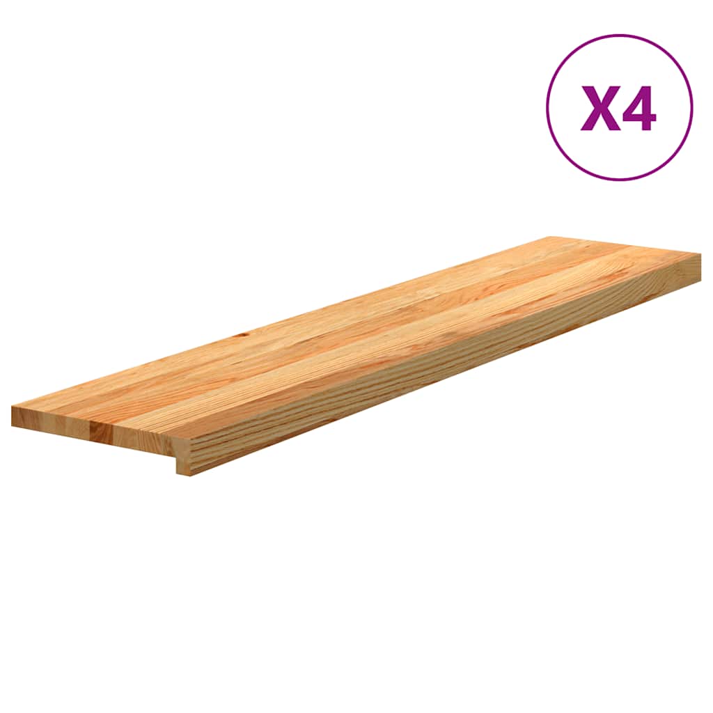 Stufenmatten 4 Stk. Hellbraun 120x30x2 cm Massivholz Eiche