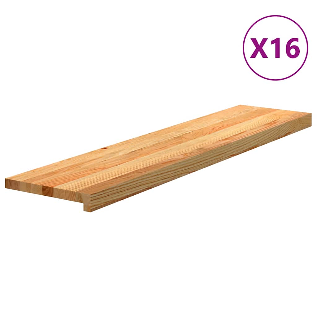 Stufenmatten 16 Stk. Hellbraun 110x25x2 cm Massivholz Eiche