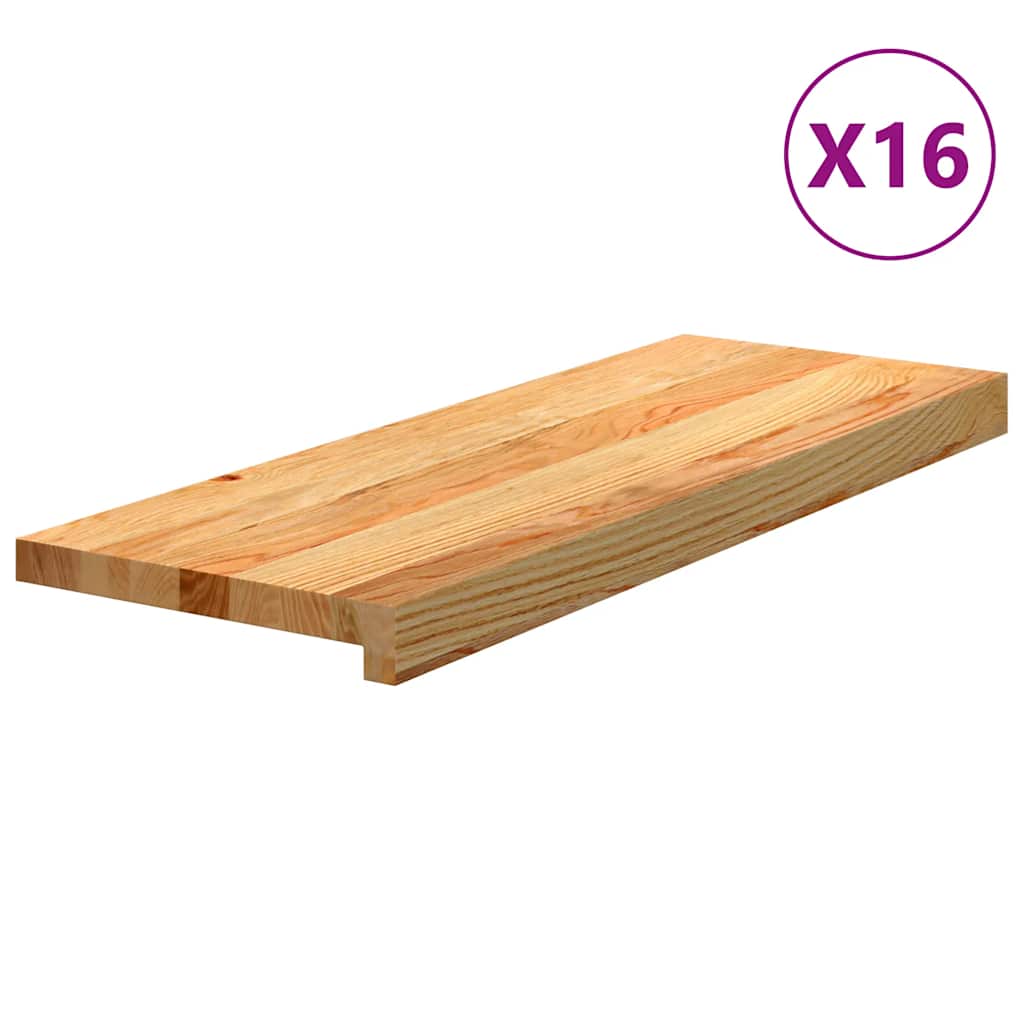 Stufenmatten 16 Stk. Hellbraun 70x30x2 cm Massivholz Eiche