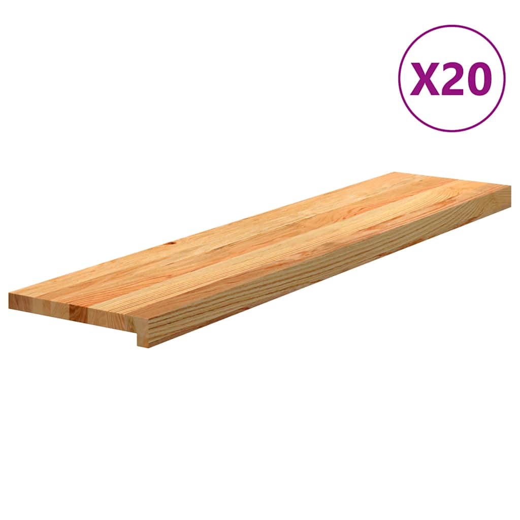 Stufenmatten 20 Stk. Hellbraun 110x25x2 cm Massivholz Eiche
