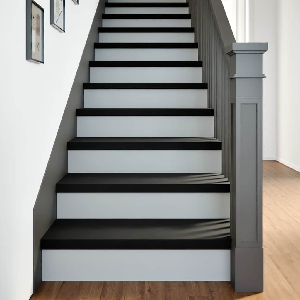 Stufenmatten 4 Stk. Braun-Schwarz 70x25x2 cm Massivholz Eiche