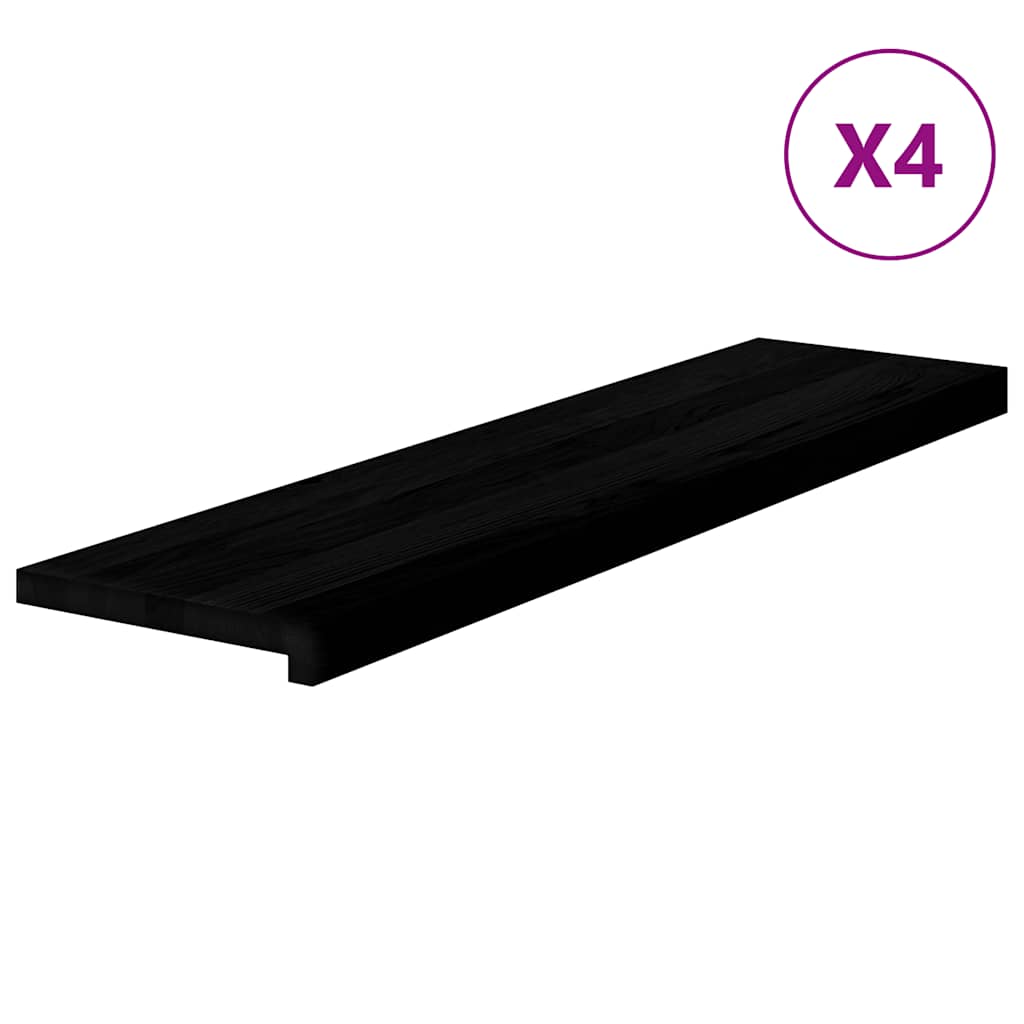 Stufenmatten 4 Stk. Braun-Schwarz 100x25x2 cm Massivholz Eiche