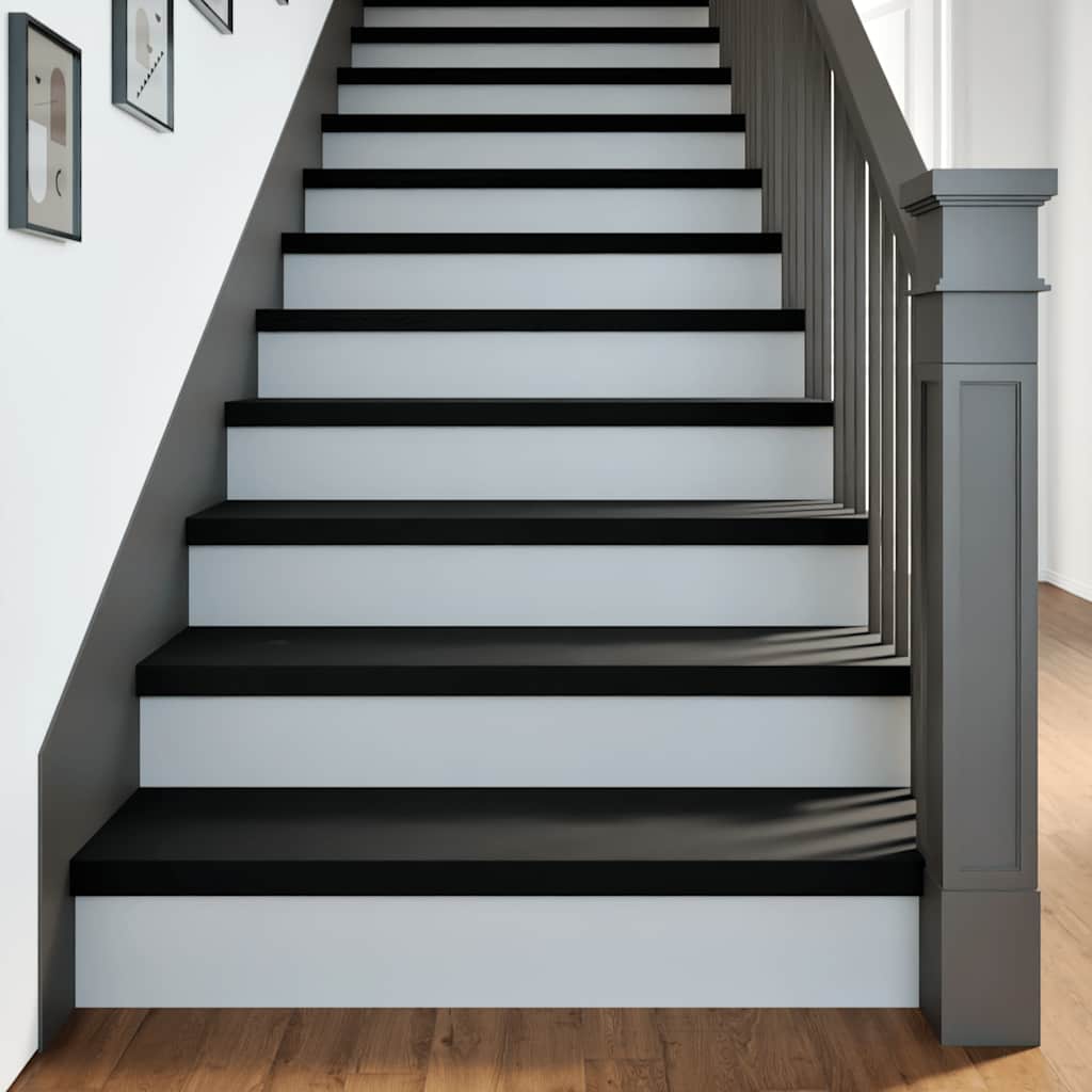 Stufenmatten 4 Stk. Braun-Schwarz 100x25x2 cm Massivholz Eiche