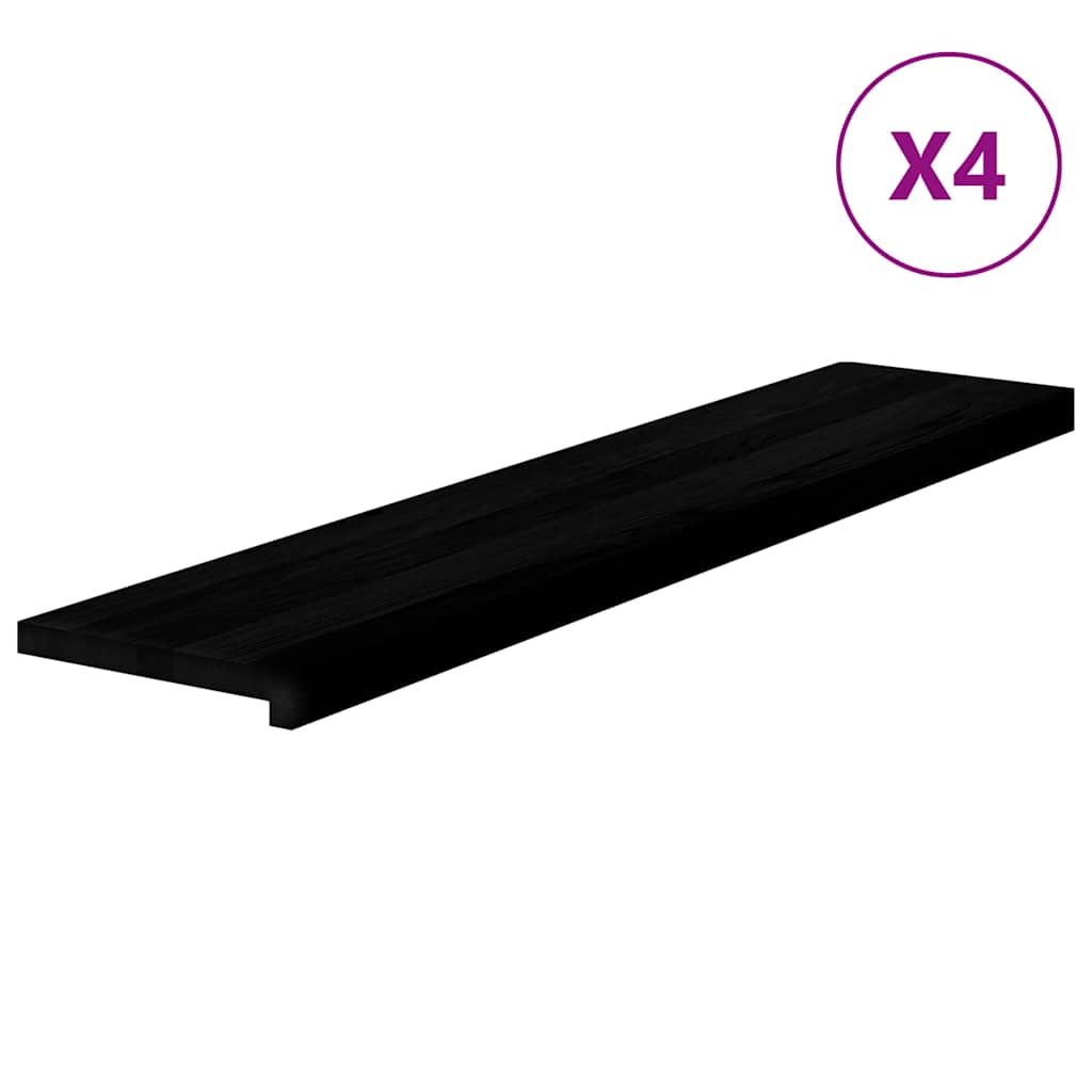Stufenmatten 4 Stk. Braun-Schwarz 120x30x2 cm Massivholz Eiche