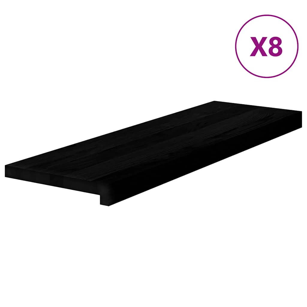 Stufenmatten 8 Stk. Braun-Schwarz 80x25x2 cm Massivholz Eiche