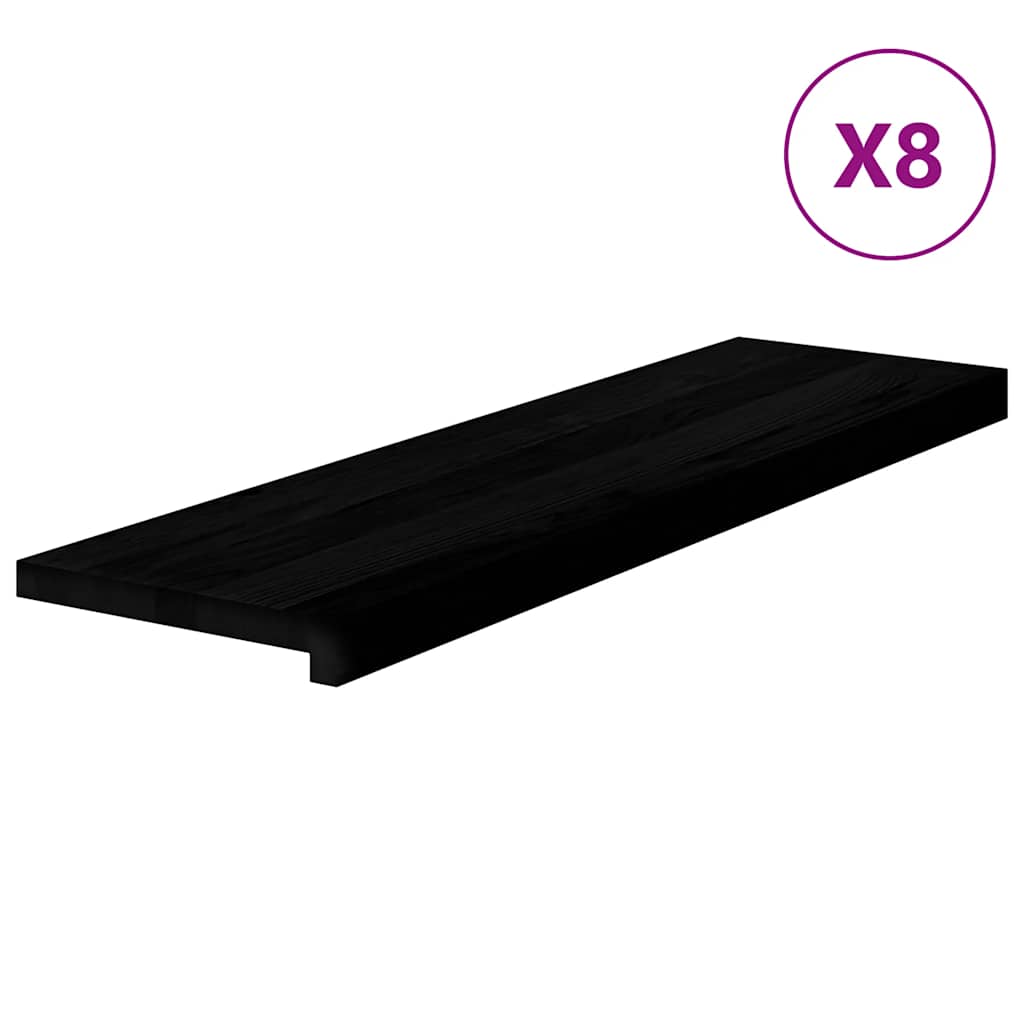 Stufenmatten 8 Stk. Braun-Schwarz 90x25x2 cm Massivholz Eiche