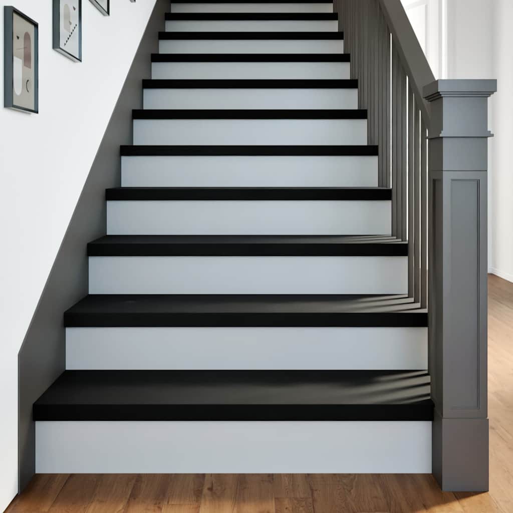 Stufenmatten 8 Stk. Braun-Schwarz 90x25x2 cm Massivholz Eiche