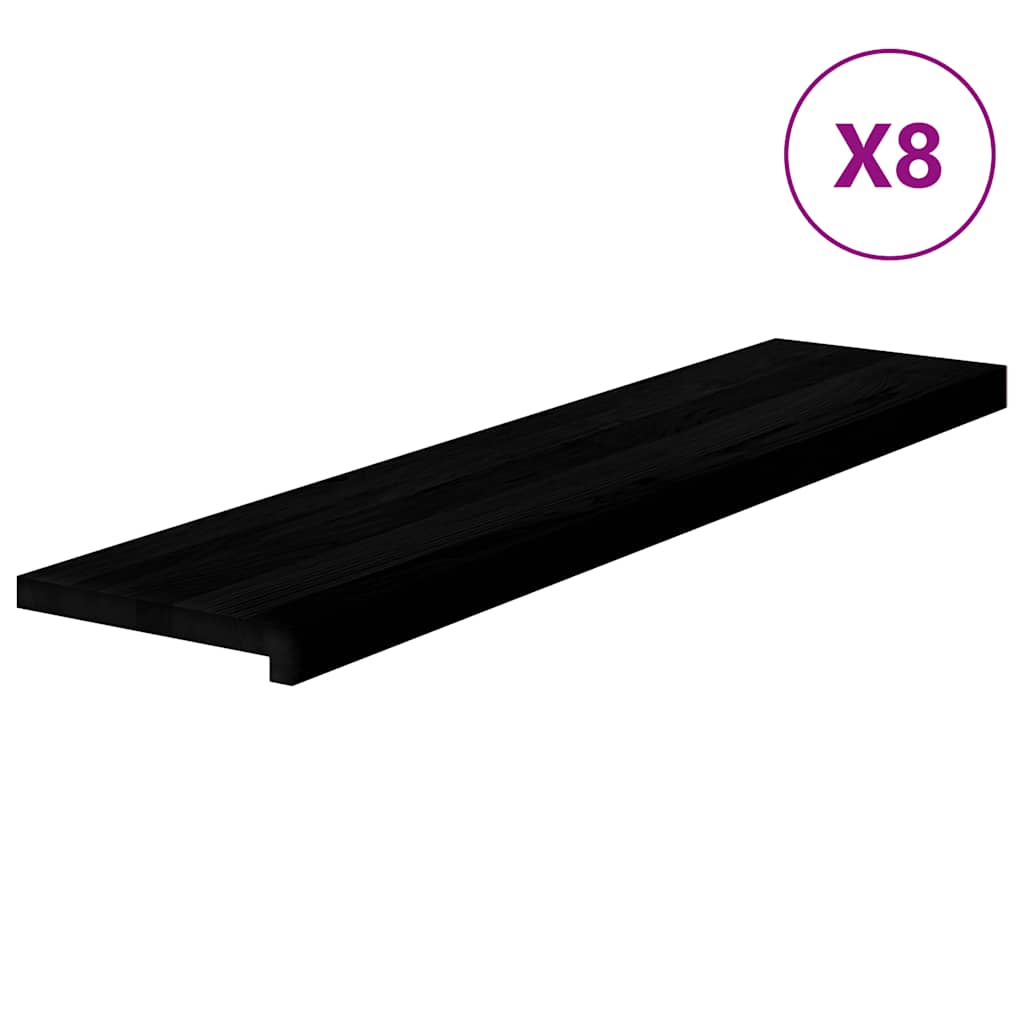 Stufenmatten 8 Stk. Braun-Schwarz 110x30x2 cm Massivholz Eiche