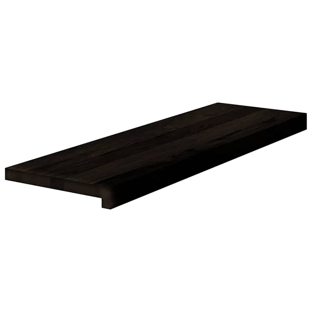 Stufenmatten 12 Stk. Braun-Schwarz 80x30x2 cm Massivholz Eiche