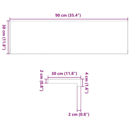 Treppenstufen 12 Stk. Braun-Schwarz 90x30x2 cm Massivholz Eiche