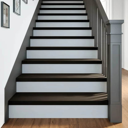 Treppenstufen 12 Stk. Braun-Schwarz 90x30x2 cm Massivholz Eiche