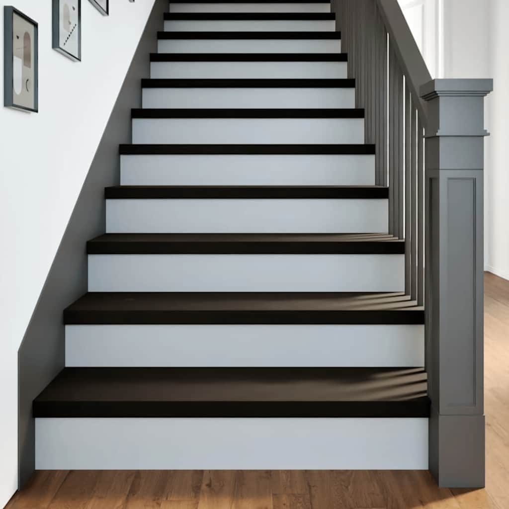 Stufenmatten 12 Stk. Braun-Schwarz 100x30x2 cm Massivholz Eiche