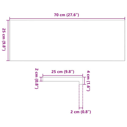 Treppenstufen 16 Stk. Braun-Schwarz 70x25x2 cm Massivholz Eiche