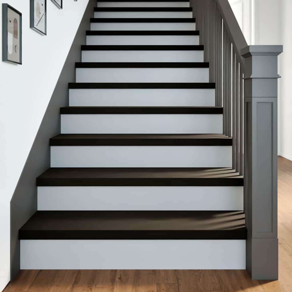 Stufenmatten 16 Stk. Braun-Schwarz 90x25x2 cm Massivholz Eiche