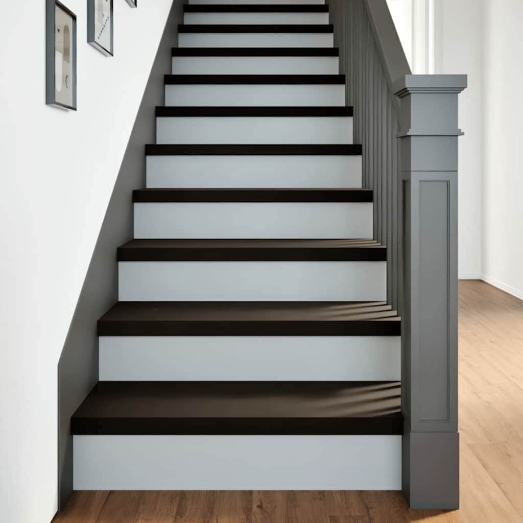 Stufenmatten 16 Stk. Braun-Schwarz 80x30x2 cm Massivholz Eiche