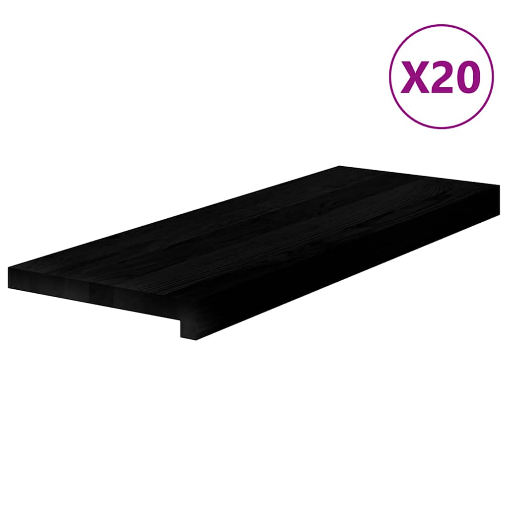 Stufenmatten 20 Stk. Braun-Schwarz 70x25x2 cm Massivholz Eiche