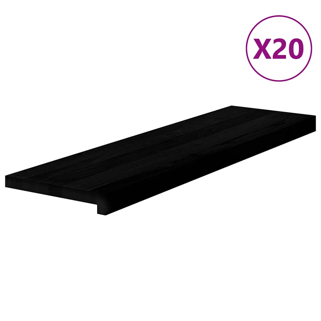 Stufenmatten 20 Stk. Braun-Schwarz 90x25x2 cm Massivholz Eiche