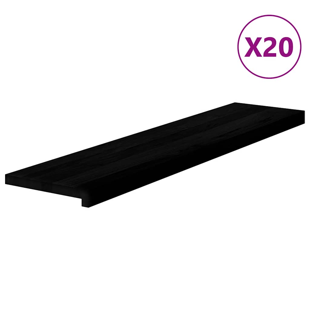 Stufenmatten 20 Stk. Braun-Schwarz 110x30x2 cm Massivholz Eiche