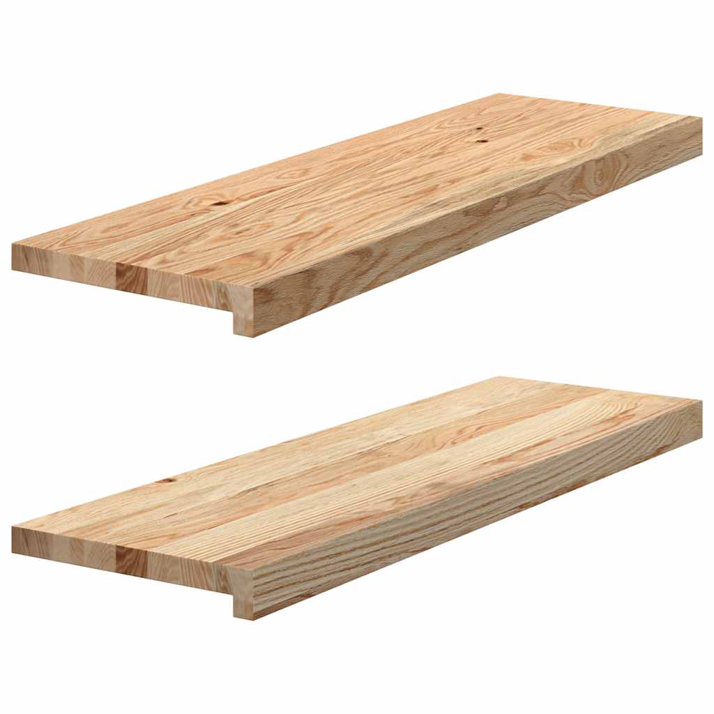 Stufenmatten 2 Stk. Unbehandelt 80x25x2 cm Massivholz Eiche