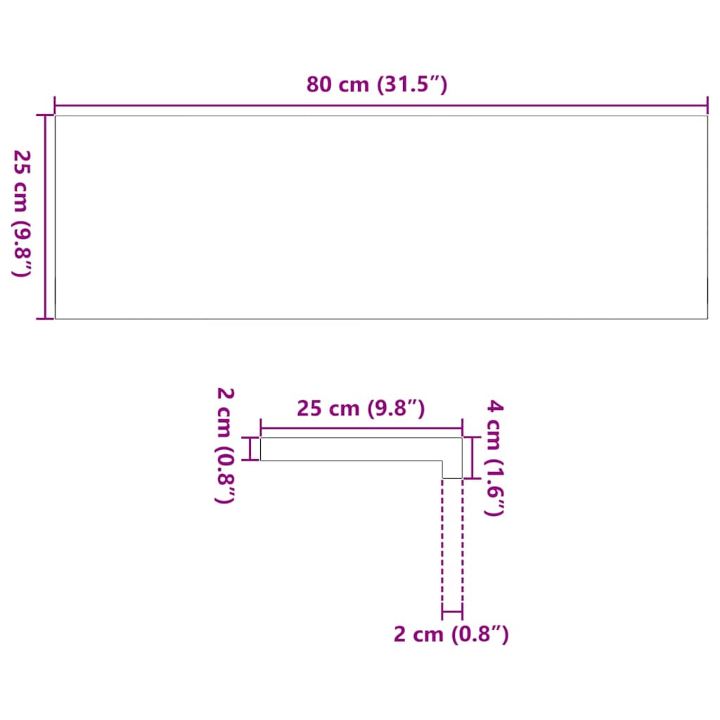 Stufenmatten 2 Stk. Unbehandelt 80x25x2 cm Massivholz Eiche