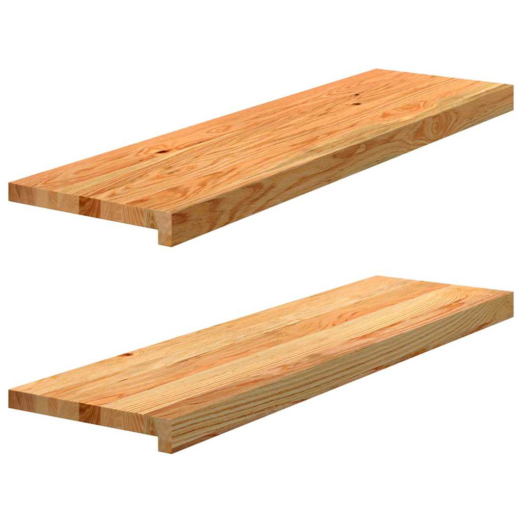 Stufenmatten 2 Stk. Hellbraun 90x25x2 cm Massivholz Eiche