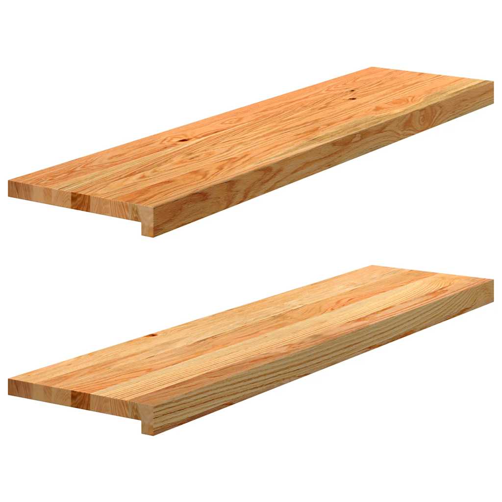 Stufenmatten 2 Stk. Hellbraun 100x25x2 cm Massivholz Eiche