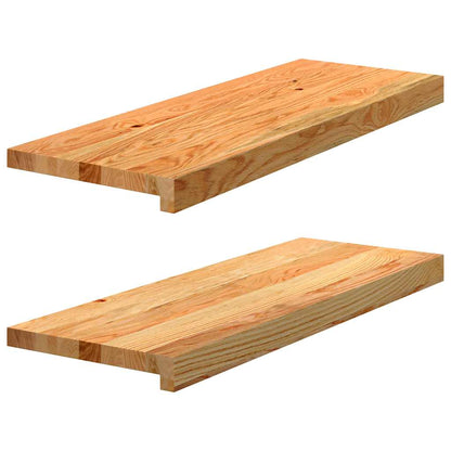 Treppenstufen 2 Stk. Hellbraun 70x30x2 cm Massivholz Eiche