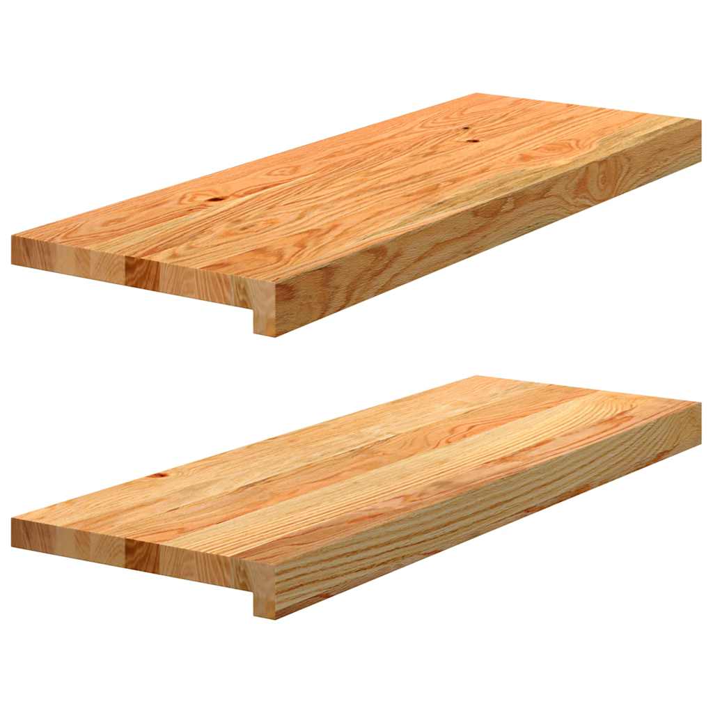 Stufenmatten 2 Stk. Hellbraun 70x30x2 cm Massivholz Eiche