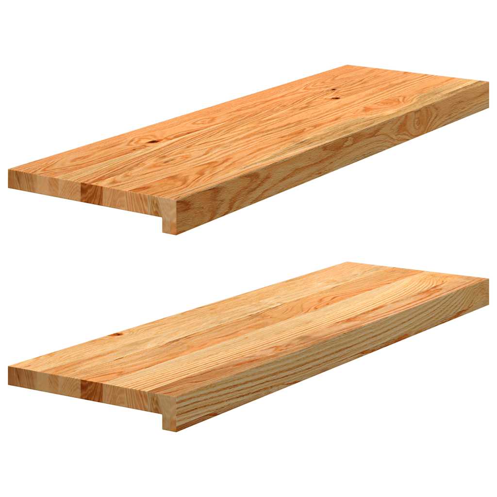 Stufenmatten 2 Stk. Hellbraun 80x30x2 cm Massivholz Eiche