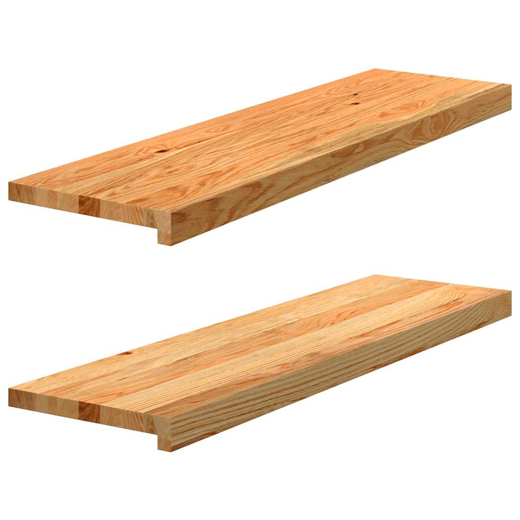 Stufenmatten 2 Stk. Hellbraun 90x30x2 cm Massivholz Eiche
