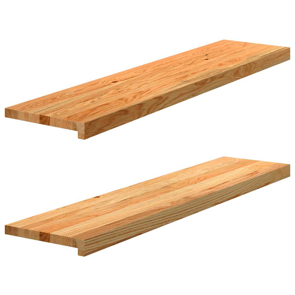 Stufenmatten 2 Stk. Hellbraun 110x30x2 cm Massivholz Eiche