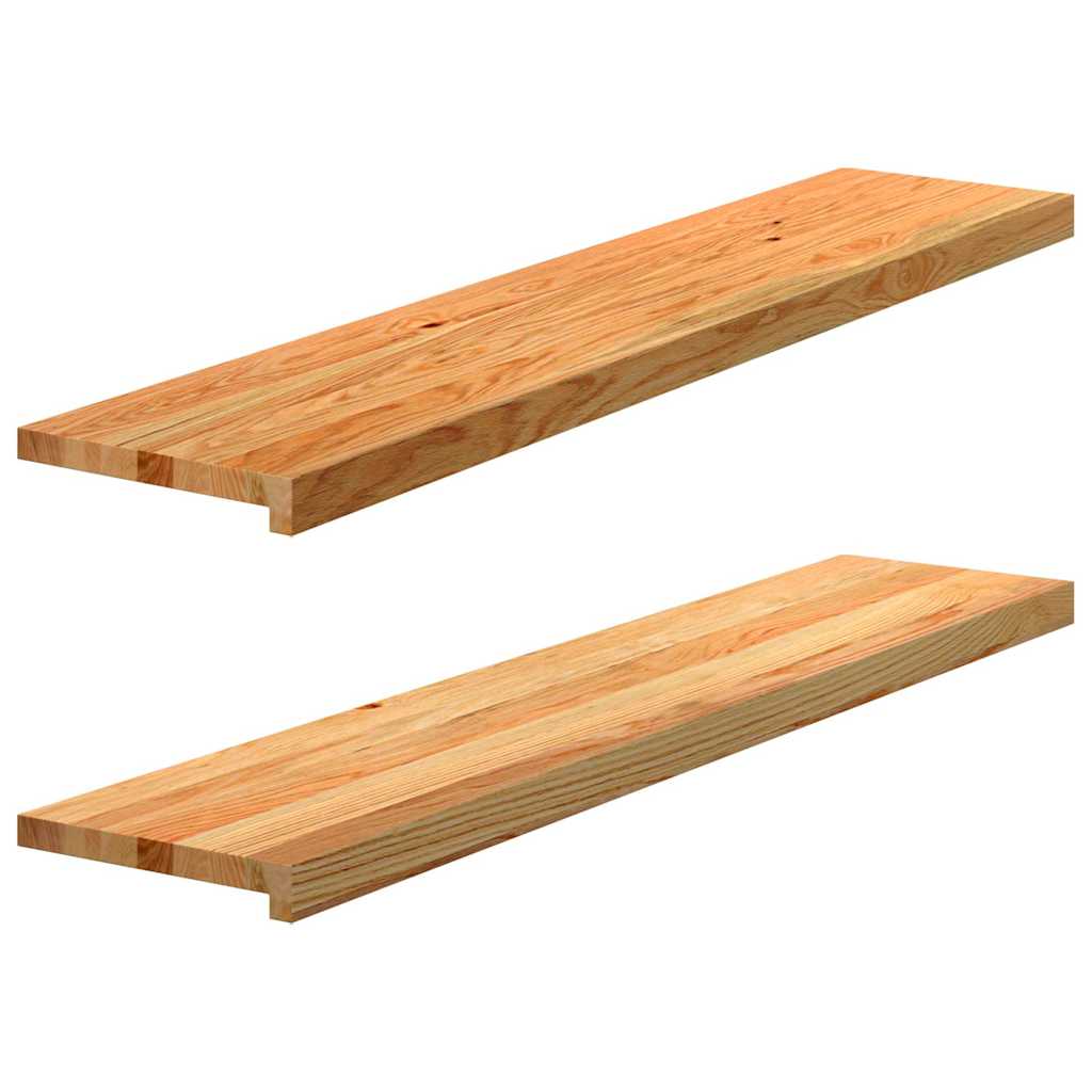 Stufenmatten 2 Stk. Hellbraun 120x30x2 cm Massivholz Eiche