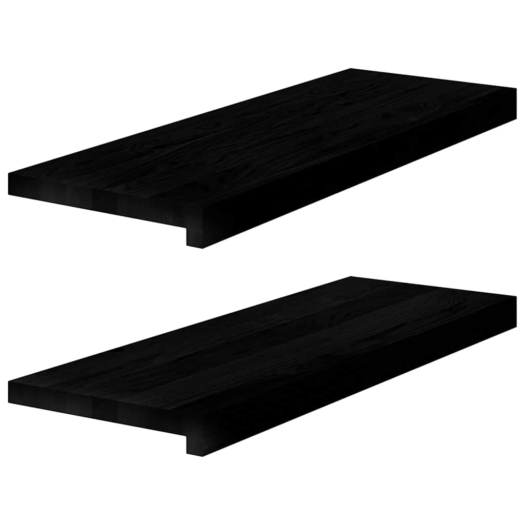 Stufenmatten 2 Stk. Braun-Schwarz 70x25x2 cm Massivholz Eiche