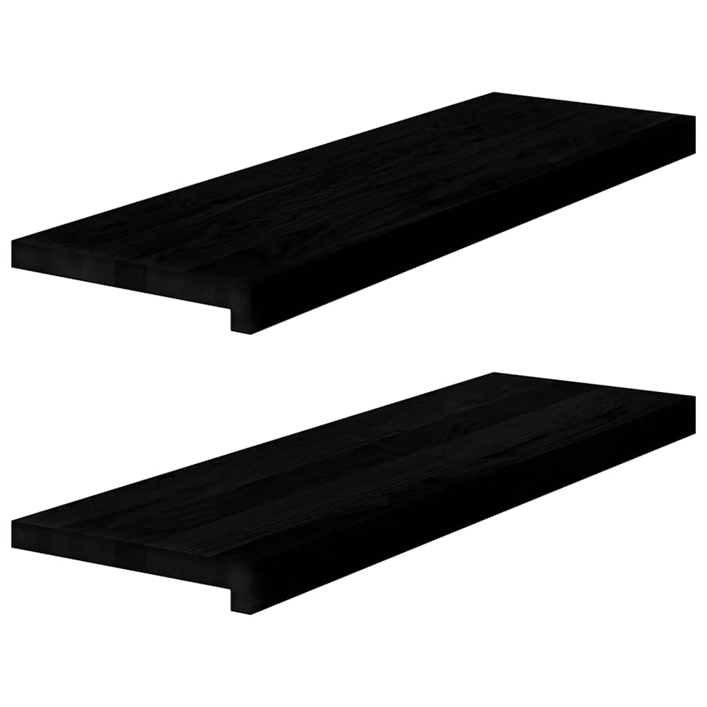 Stufenmatten 2 Stk. Braun-Schwarz 80x25x2 cm Massivholz Eiche