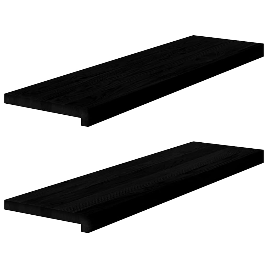 Stufenmatten 2 Stk. Braun-Schwarz 90x25x2 cm Massivholz Eiche