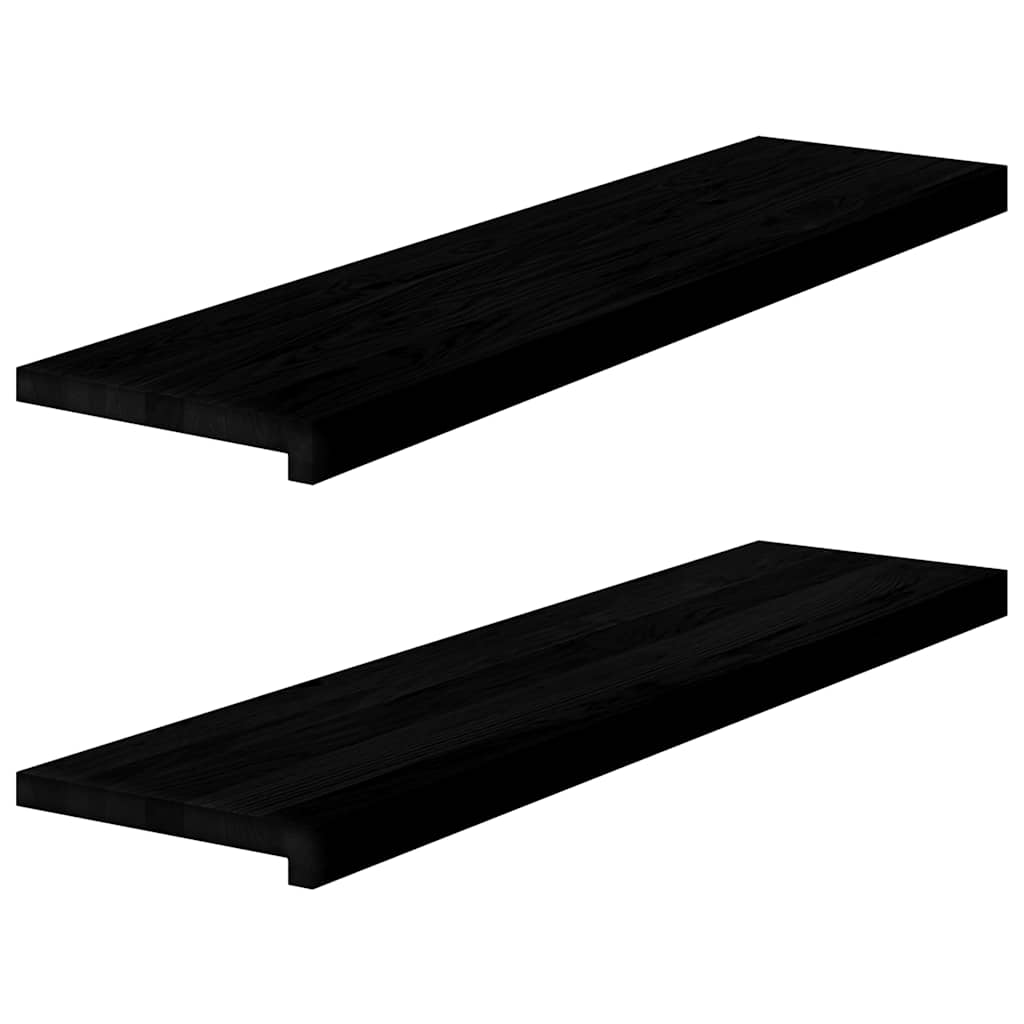Stufenmatten 2 Stk. Braun-Schwarz 100x25x2 cm Massivholz Eiche