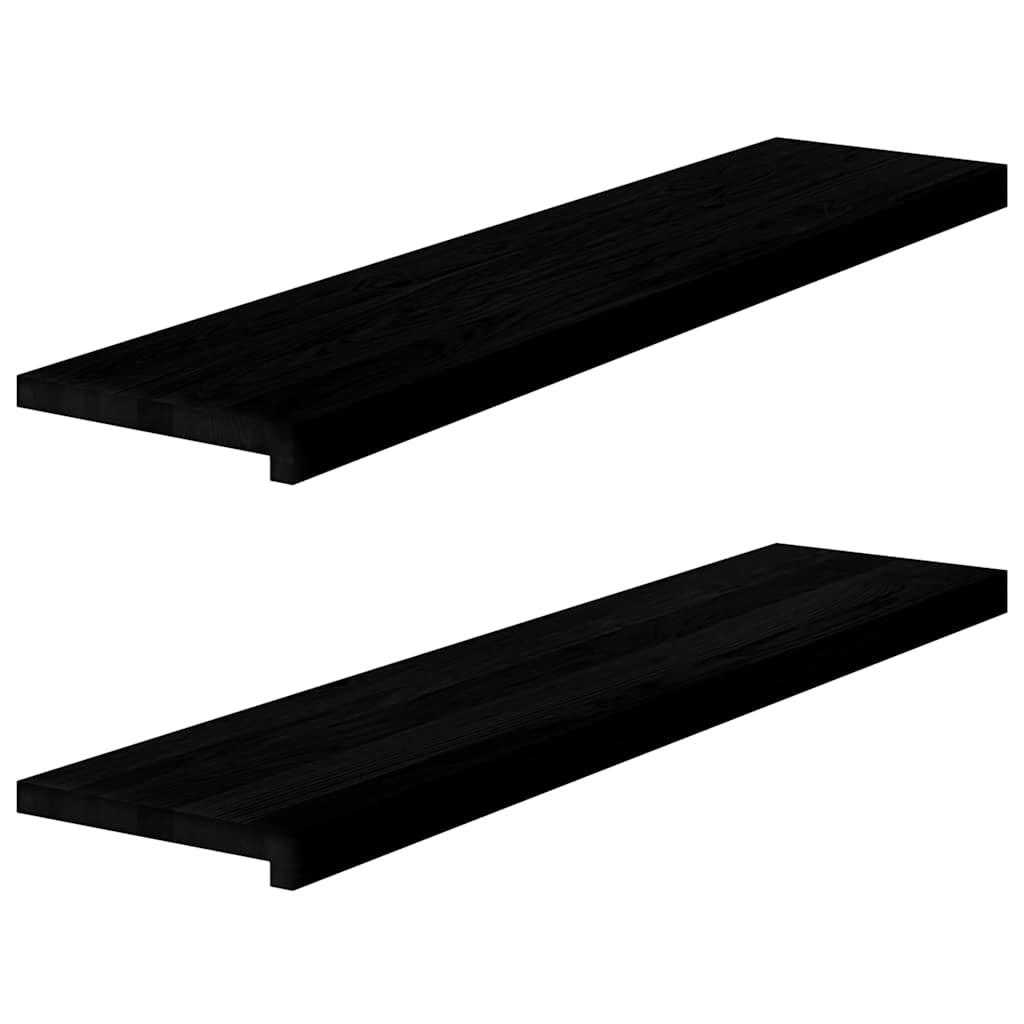 Stufenmatten 2 Stk. Braun-Schwarz 110x25x2 cm Massivholz Eiche
