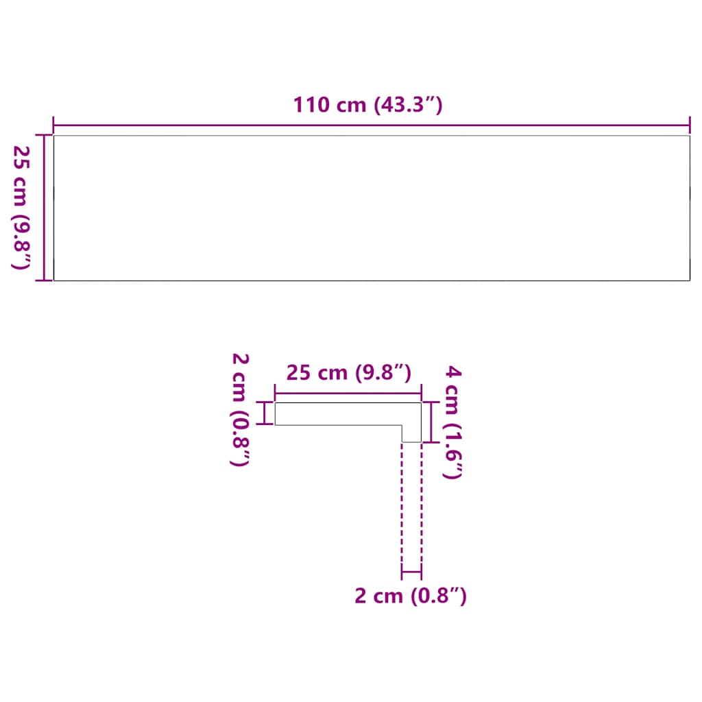 Stufenmatten 2 Stk. Braun-Schwarz 110x25x2 cm Massivholz Eiche